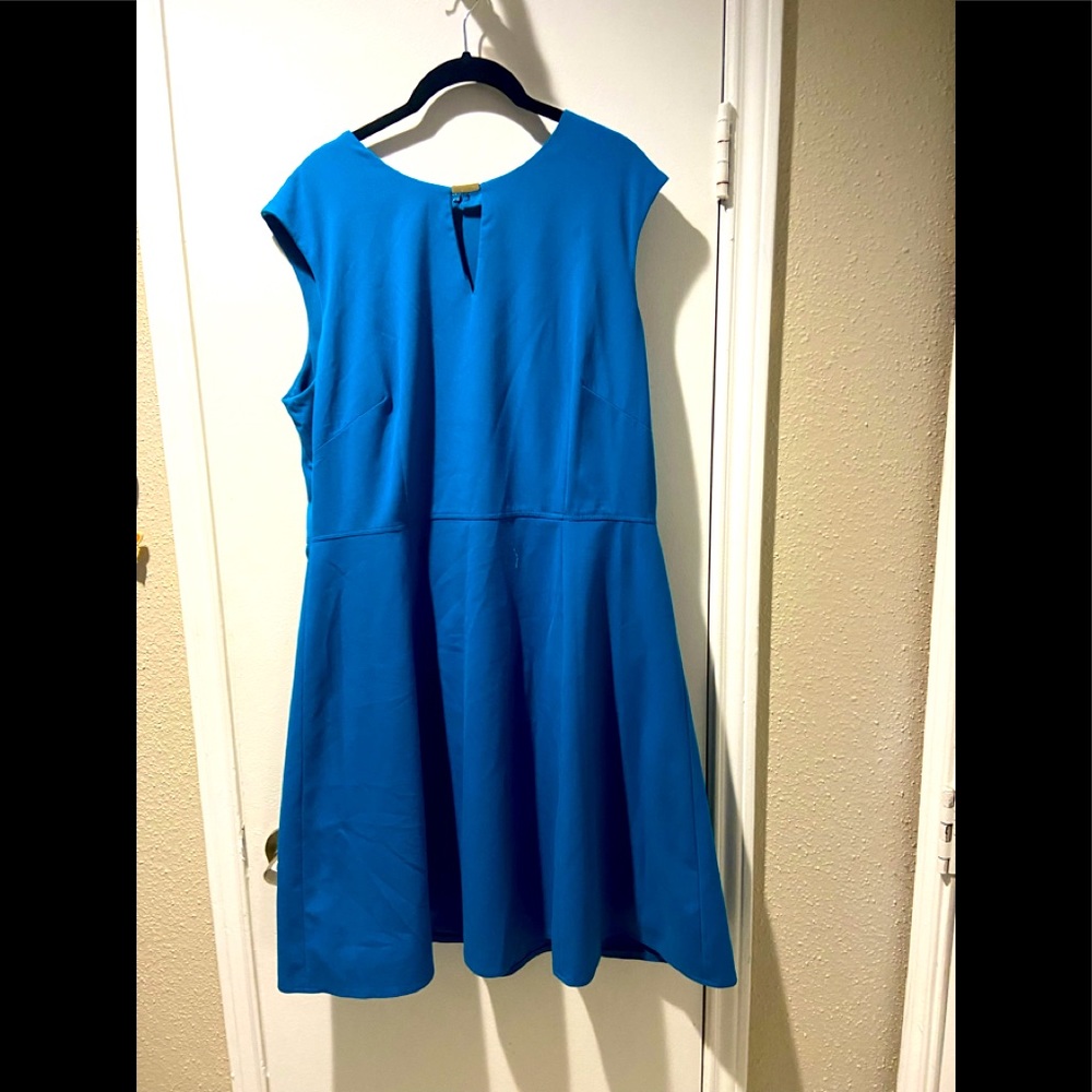 TAHARI ASL Teal Flared Sheath Dress